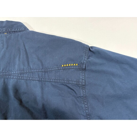 Ariat Mens Navy Rebar Washed Twill S/S Button Cotton Work Shirt Pocket Sz XL - Picture 8 of 14